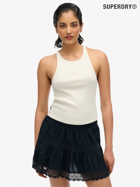 Superdry White Essential Logo Racer 100% Cotton Vest Top (W30975) | €22.50