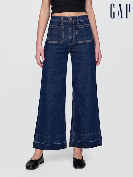 Gap Blue High Waisted Stride Wide-Leg Ankle Jeans (W30977) | €72