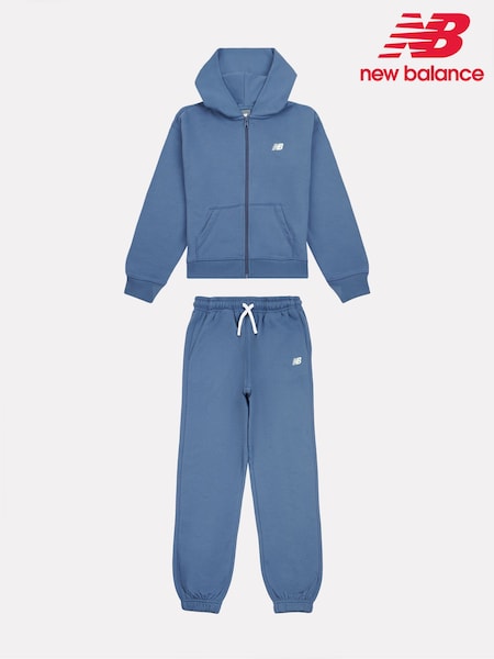 Sininen - New Balance Kids Small Logo Zip And Joggers Set (W31006) | €134 - €161