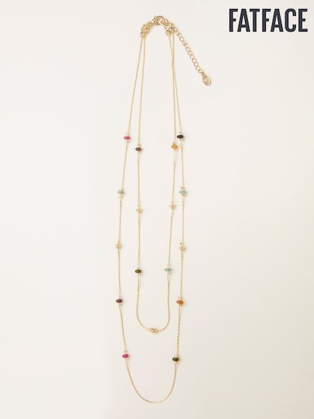 FatFace Gold Tone Stone Layered Necklace (W31028) | AED96