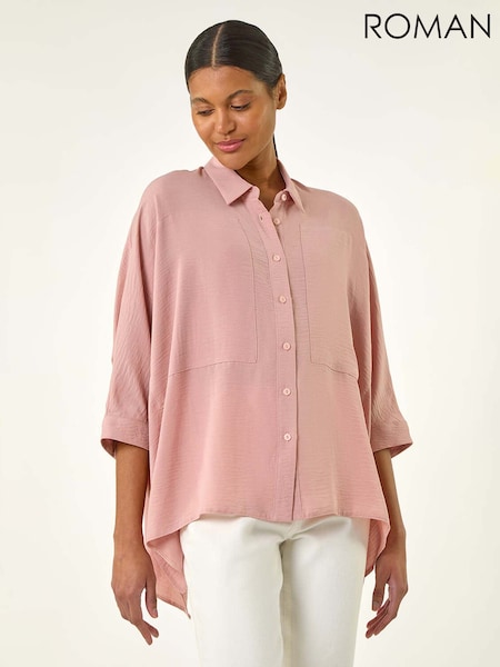 Roman Pink Boxy Relaxed Shirt (W31093) | ₪251