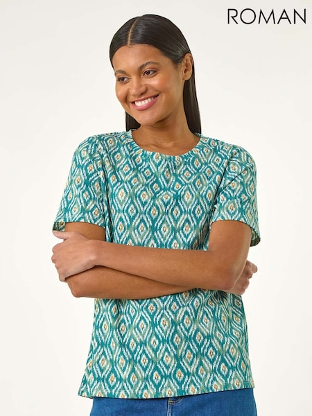 Roman Ikat Print Stretch T-Shirt (W31113) | € 29