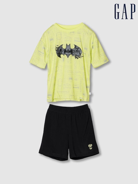 Gap Yellow Batman Recycled Pyjama Short Set (6-13yrs) (W31184) | €40