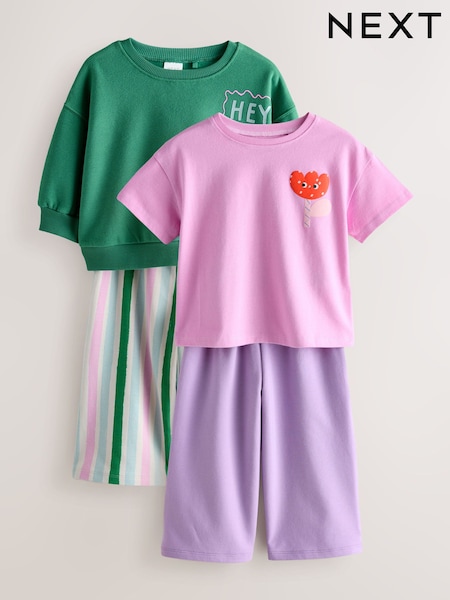Green/Pink Top & Trousers Set 2 Pack (3mths-7yrs) (W31379) | €39 - €45