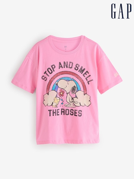 Gap Pink Snoopy Graphic T-Shirt (4-13yrs) (W31397) | €22.50