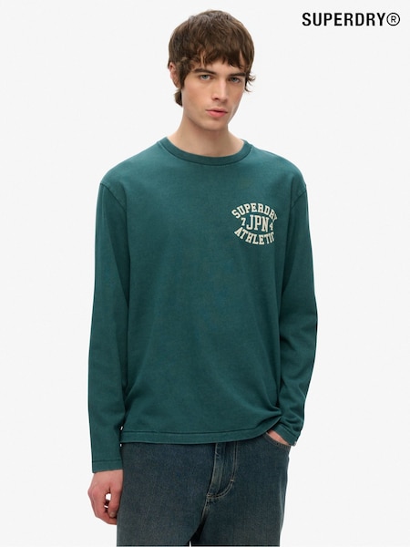 Superdry Green Athletic Essentials Long Sleeve Top (W31443) | 148 QAR