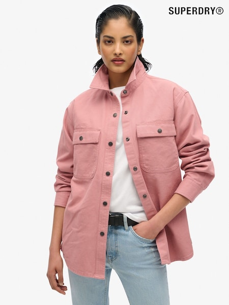 Superdry Pink Workwear 100% Cotton Overshirt (W31461) | €99