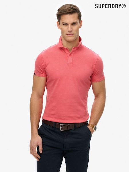 Superdry Red Essential Jersey 100% Cotton Polo Top (W31462) | €51