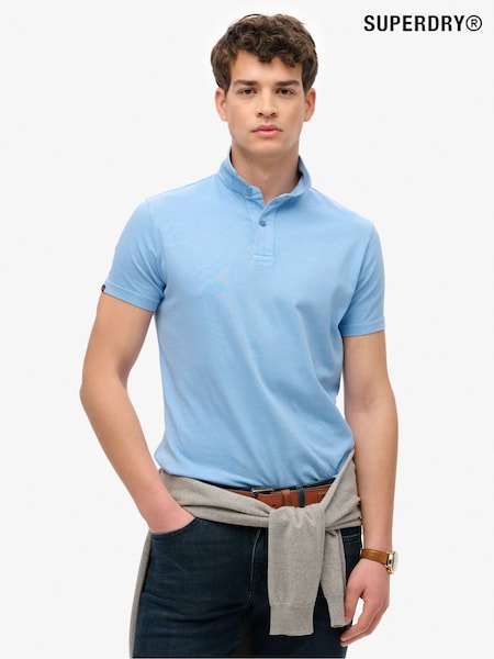 Superdry Blue Essential Jersey 100% Cotton Polo Top (W31467) | €53