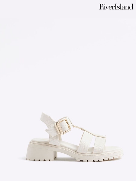 River Island Cream Girls Caged Chunky Sandals (W31489) | €37
