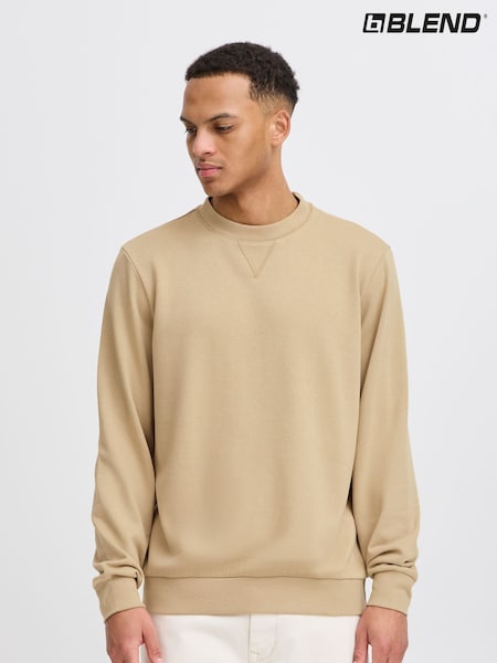 Blend Cream Lightweight Crew Neck Sweatshirt (W31506) | AED140