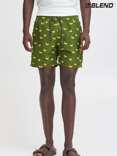 Blend Green Soft Banana Print Swim Shorts (W31516) | €32