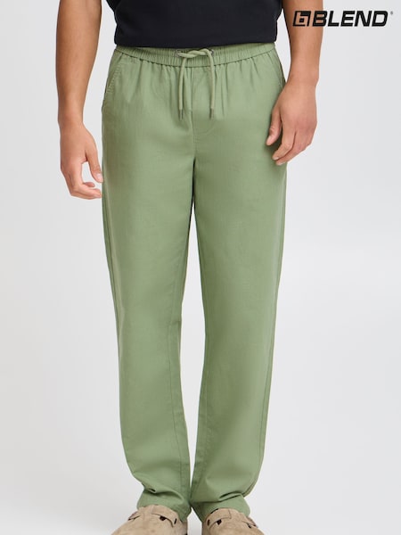 Blend Green Regular Fit Linen Mix Trousers (W31523) | €50