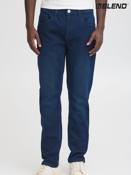 Denim albastru nuanţă închisă - Blend Tapered Fit Mid Stretch Jeans (W31526) | 335 LEI