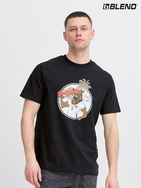 Blend Black Printed Short Sleeve T-Shirt (W31527) | R$ 235