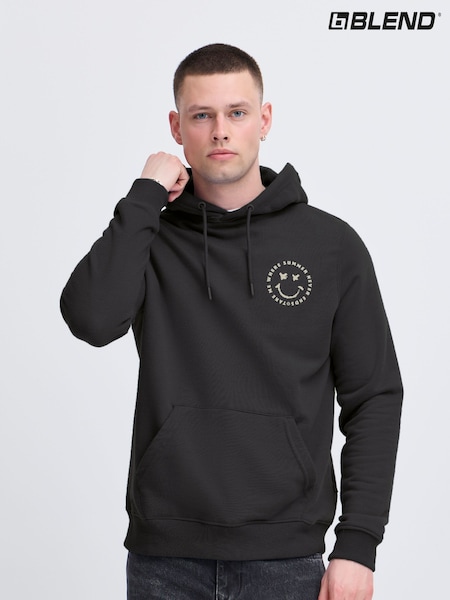 Blend Black Chest Print Hooded Sweatshirt (W31535) | €42