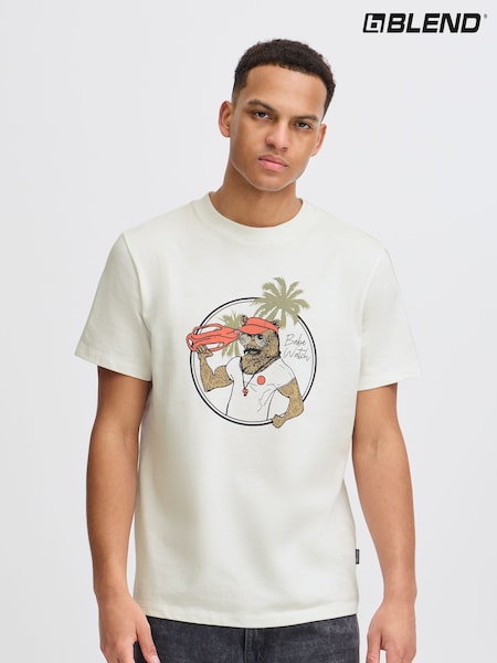 Blend White Bear Printed Short Sleeve T-Shirt (W31536) | €34