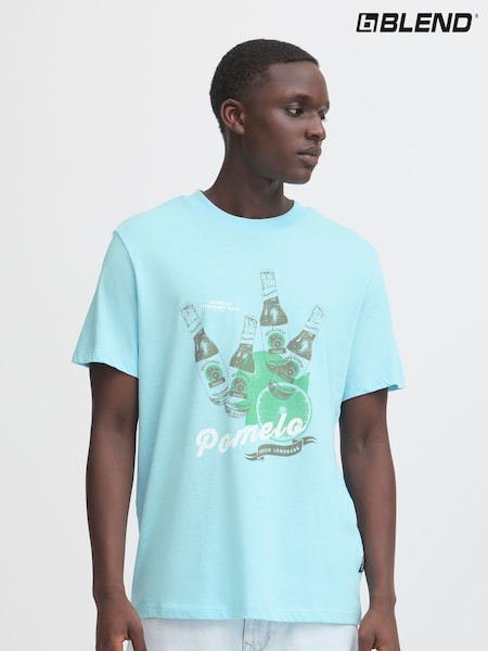 Blend Blue Printed Short Sleeve 100% Cotton T-Shirt (W31545) | €20