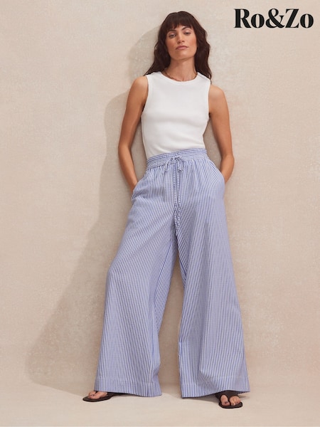 Ro&Zo Blue Petite Stripe Trousers (W31559) | 4,746 UAH