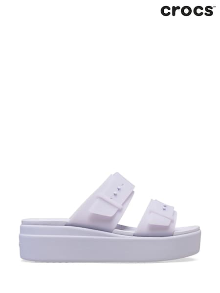 Crocs Purple Brooklyn Buckle Low Wedge Sandals (W31640) | €86