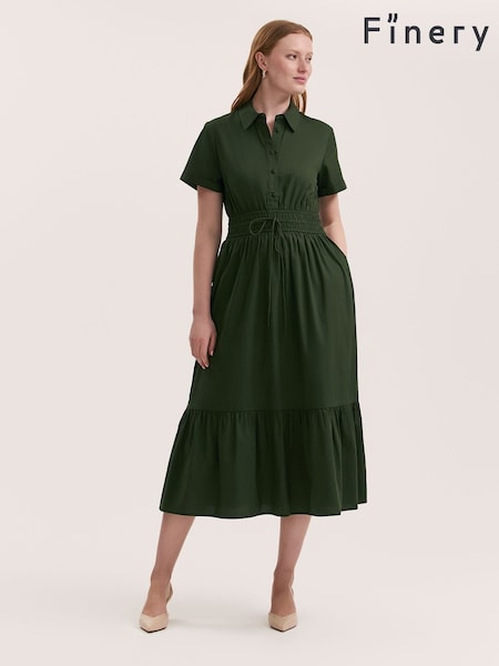 Finery Green Penny Cotton Midi Shirt Dress (W31669) | 2,944 UAH