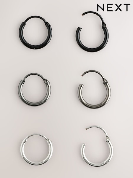 Silberfarben - Mixed Metal Hoop Earrings Pack (W31727) | 19 €
