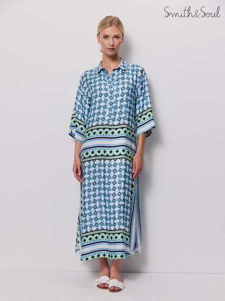 Smith & Soul Blue Tile Print Dress (W31730) | R$ 1,335