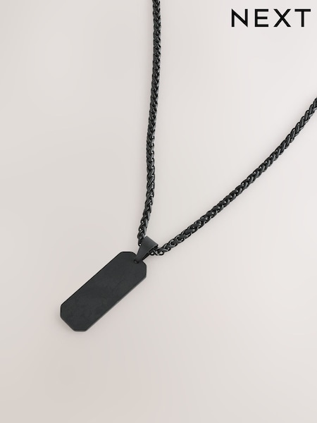 Black Dog Tag Pendant Necklace (W31740) | AZN 33