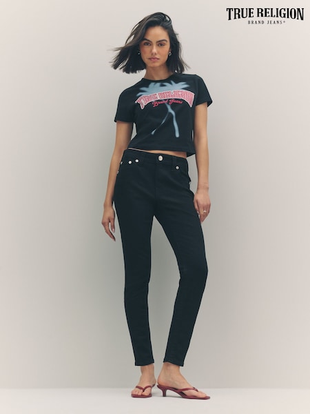 True Religion 2SB Black Rinse Jennie Mid Rise Curvy Skinny Jeans (W31798) | €126