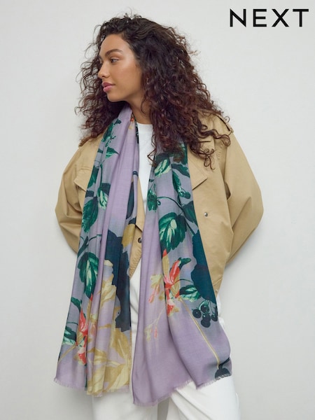 Morado lila - Print Kew Collection Lightweight Scarf (W31958) | 27 €
