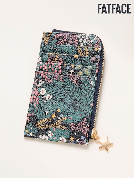 FatFace Teal Blue Floral Printed Card Holder (W31977) | €19