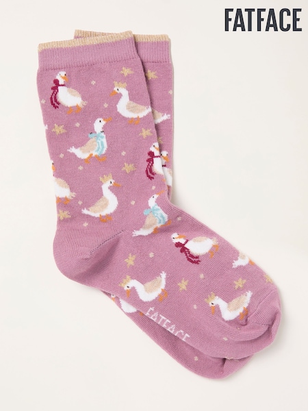 FatFace Pink Christmas Geese Socks (W32022) | € 12