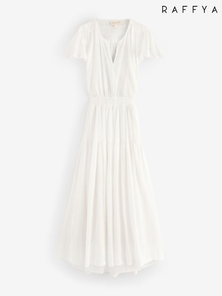 Raffya White Candice Jaquard Dress (W32080) | €156