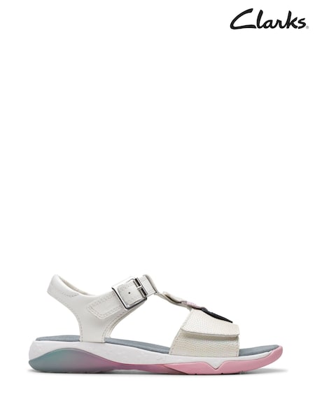 Clarks White Osian Charm K. Sandals (W32083) | €53 - €58