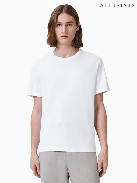 AllSaints White Slater Short Sleeve Crew T-Shirt (W32101) | 292 QAR