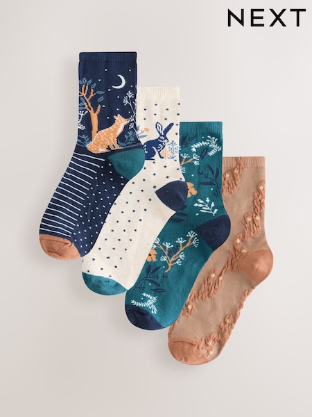 Woodland Scene - Ankle Socks 4 Pack (W32146) | R$ 105