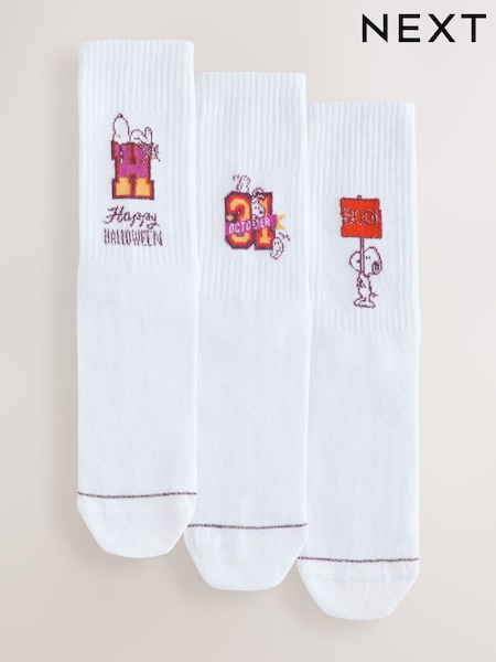 Halloween Snoopy - Ribbed Ankle Socks 3 Pack (W32162) | R$ 105