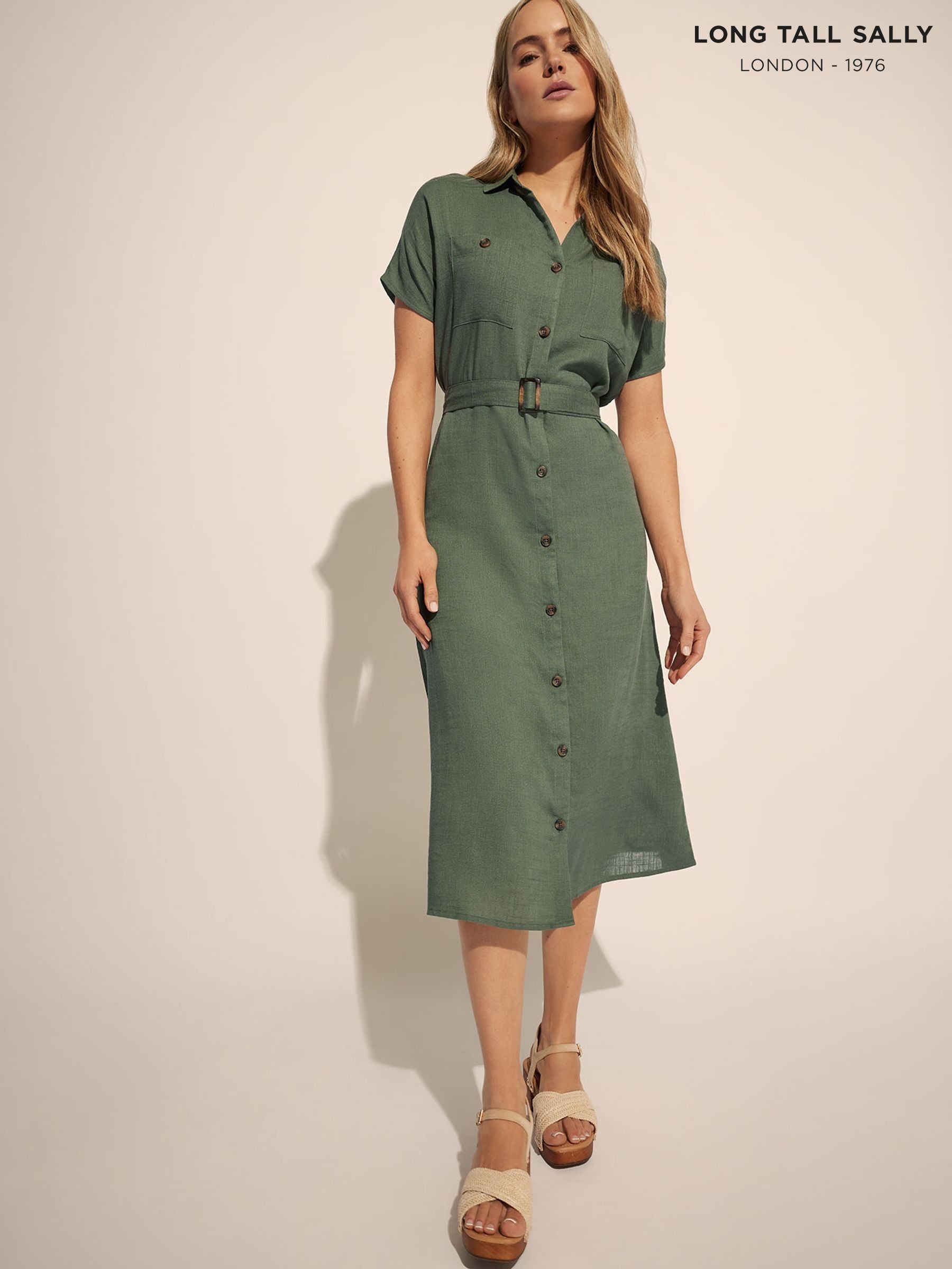 Women's Tall Shirt Dress Plain Short Sleeve Dresses | Next Oman