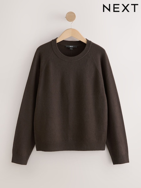 Chocolate Brown Supersoft Crew Neck Long Sleeve Jumper (W32339) | 99 QAR