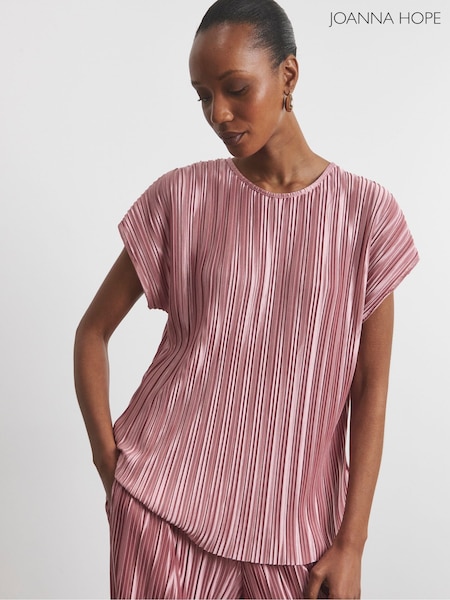 Vaaleanpunainen - Joanna Hope Grey Plisse Top (W32458) | €76