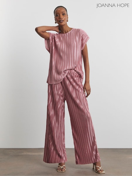 Rosa - Joanna Hope – pinke plissierte Hose mit weitem Bein (W32466) | 90 €