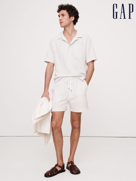 Белый коричневый - Banana Republic Stripe Terry Polo Shirt (W32501) | €59
