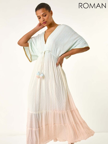 Roman Ombre V-Neck Maxi Dress (W32526) | €77