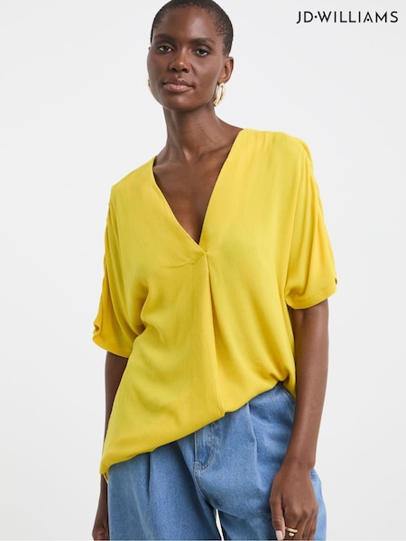 Galben - JD Williams Crinkle Pop Over Top (W32729) | 201 LEI