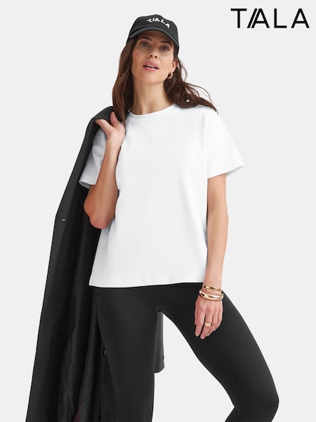 TALA White Ultimate Short Sleeve 100% Cotton T-Shirt (W32744) | ₪161