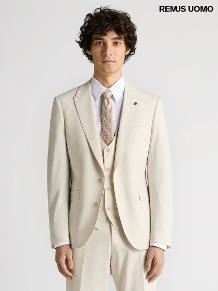 Remus Uomo Natural Tapered Fit Linen-Blend Suit Jacket (W32815) | AED984