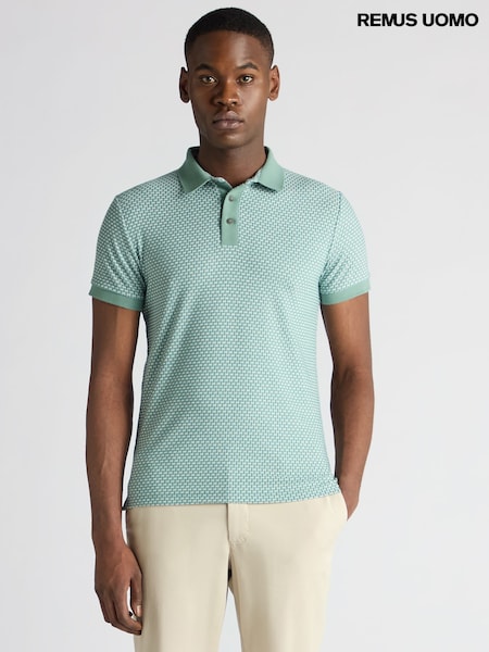 Зелений - Сорочки поло Remus Uomo Tapered Fit Cotton-Blend (W32838) | 3 004 грн