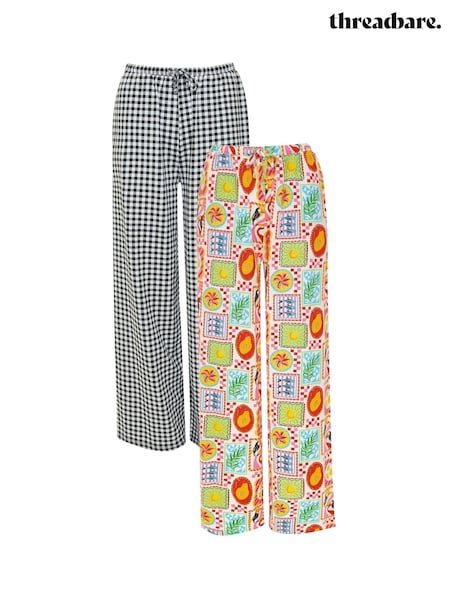 Threadbare Black Jersey Wide Leg 100% Cotton Trousers 2 Pack (W32864) | 2,403 UAH