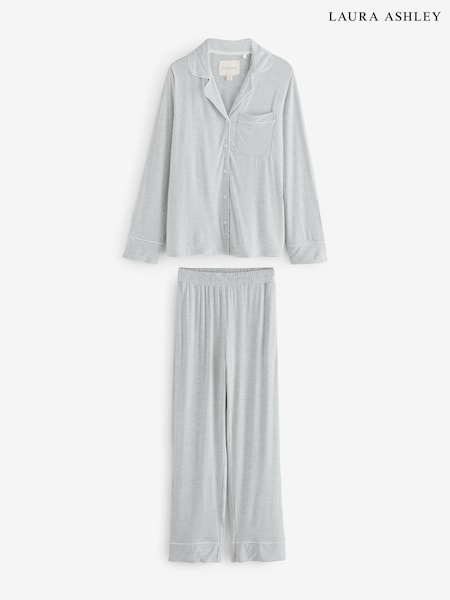 Laura Ashley Grey Modal Button Through Pyjamas (W32923) | €67