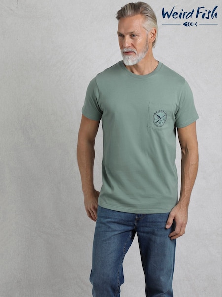 Weird Fish Green Tidal Short Sleeve Branded 100% Cotton T-Shirt (W32952) | 139 QAR